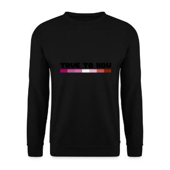 Rainbow Connection Embrace, Happy Pride - Unisex Pullover - Schwarz - Vorne - Alina (178cm) & Michal (187cm)