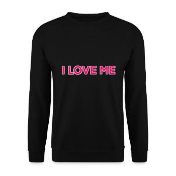 I LOVE ME - Unisex Sweatshirt - black - Front - Alina (178cm) & Michal (187cm)