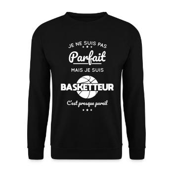 Je ne suis pas parfait mais je suis basketteur - Sweat-shirt Unisexe - noir - Devant - Alina (178cm) & Michal (187cm)