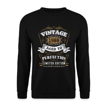 Vintage cadeau d'anniversaire né en 1988 rétro - Sweat-shirt Unisexe - noir - Devant - Alina (178cm) & Michal (187cm)