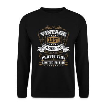 Vintage cadeau d'anniversaire né en 1967 rétro - Sweat-shirt Unisexe - noir - Devant - Alina (178cm) & Michal (187cm)