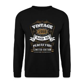 Vintage cadeau d'anniversaire né en 1968 rétro - Sweat-shirt Unisexe - noir - Devant - Alina (178cm) & Michal (187cm)