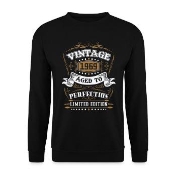 Vintage cadeau d'anniversaire né en 1969 rétro - Sweat-shirt Unisexe - noir - Devant - Alina (178cm) & Michal (187cm)