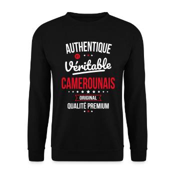 Authentique et véritable Camerounais - Original - Sweat-shirt Unisexe - noir - Devant - Alina (178cm) & Michal (187cm)