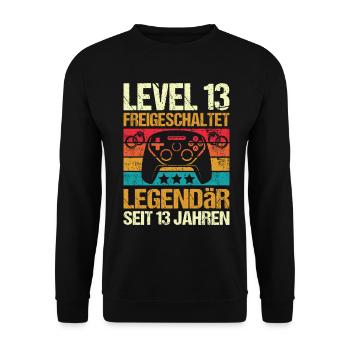 Veilchenhochzeit 13 jahre Hochzeitstag Ehemann - Unisex Pullover - Schwarz - Vorne - Alina (178cm) & Michal (187cm)