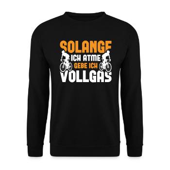 Radfahrer Mountainbike Fahrrad - Unisex Pullover - Schwarz - Vorne - Alina (178cm) & Michal (187cm)