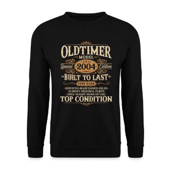 Vintage 2004 Vintage Born Birthday Gift - Unisex Sweatshirt - black - Front - Alina (178cm) & Michal (187cm)