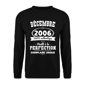 18th Birthday - December 2006 Perfection - Unisex Sweatshirt - black - Front - Alina (178cm) & Michal (187cm)