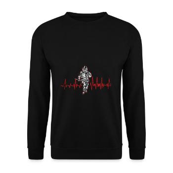 Sapeur-pompier COUP DE CŒUR EGK l Pompiers - Sweat-shirt Unisexe - noir - Devant - Alina (178cm) & Michal (187cm)
