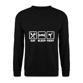 Eat Sleep Karate Martial Arts - Unisex Sweatshirt - black - Front - Alina (178cm) & Michal (187cm)