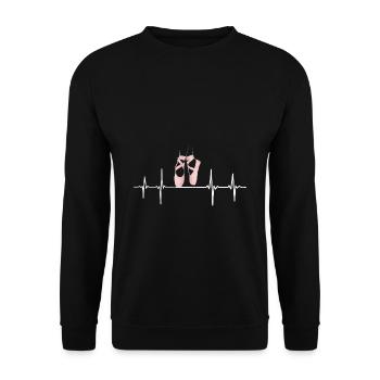 Ballett EKG Herzschlag Ballettschuhe Tanzen - Unisex Pullover - Schwarz - Vorne - Alina (178cm) & Michal (187cm)