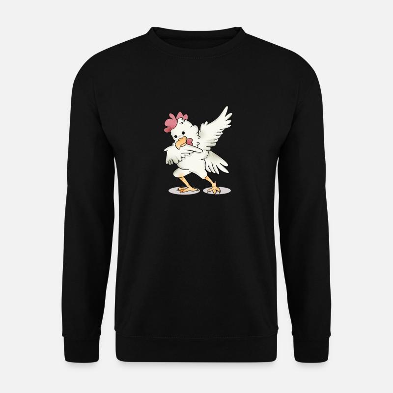 Dabbing chicken rooster cock dance funny gift - Unisex Sweatshirt - black