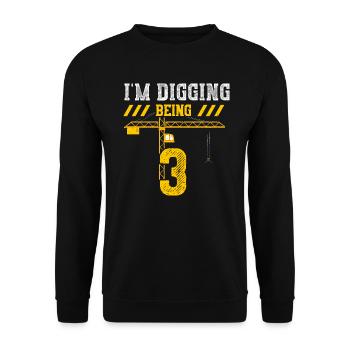 I'm Digging Being 3 - Unisex Pullover - Schwarz - Vorne - Alina (178cm) & Michal (187cm)