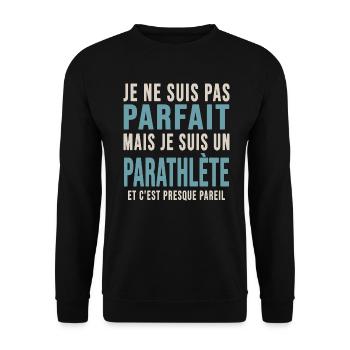 pas parfait para athlète cadeau sport handicape - Sweat-shirt Unisexe - noir - Devant - Alina (178cm) & Michal (187cm)