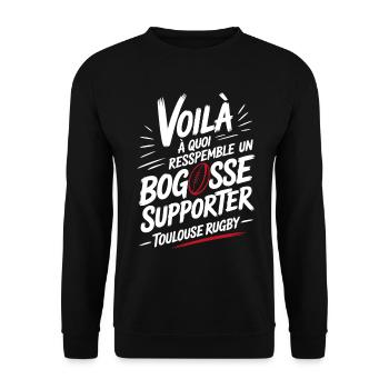 Bogosse Supporter Rugby Toulouse - Sweat-shirt Unisexe - noir - Devant - Alina (178cm) & Michal (187cm)