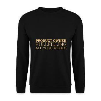 "Product Owner Scrum" | "Scrum Master" - Unisex Sweatshirt - black - Front - Alina (178cm) & Michal (187cm)