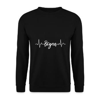 EKG Bogen - Unisex Pullover - Schwarz - Vorne - Alina (178cm) & Michal (187cm)