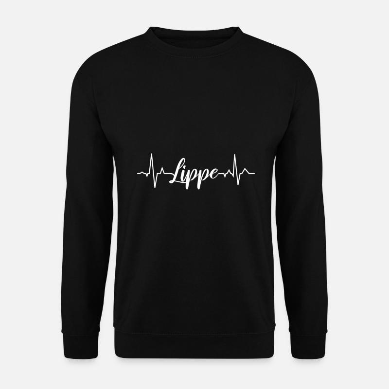 EKG Lippe - Unisex Pullover - Schwarz