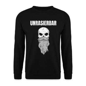 Unrasierbar Bärtig Bartträger - Unisex Pullover - Schwarz - Vorne - Alina (178cm) & Michal (187cm)