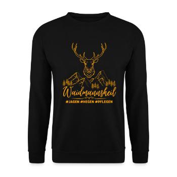 Jäger T-Shirt-Waidmannsheil-Jagen Hegen Pflegen - Unisex Pullover - Schwarz - Vorne - Alina (178cm) & Michal (187cm)