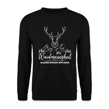 Jäger T-Shirt-Waidmannsheil-Jagen Hegen Pflegen - Unisex Pullover - Schwarz - Vorne - Alina (178cm) & Michal (187cm)