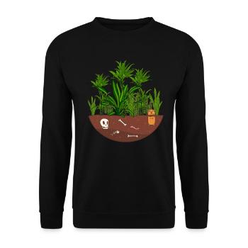 Garden Jungle Plants - Unisex Sweatshirt - black - Front - Alina (178cm) & Michal (187cm)