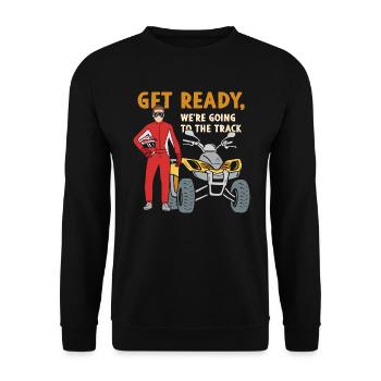 Get Ready ATV Design für Quad-Fahrer - Unisex Pullover - Schwarz - Vorne - Alina (178cm) & Michal (187cm)