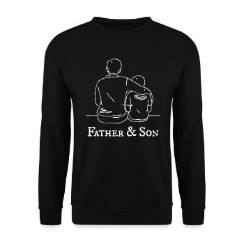 Vatertag Sohn Design - Unisex Pullover - Schwarz - Vorne - Alina (178cm) & Michal (187cm)