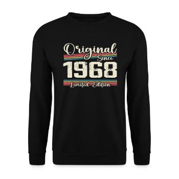 1968 Vintage Retro Birthday Gift 1968 - Unisex Sweatshirt - black - Front - Alina (178cm) & Michal (187cm)