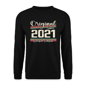 2021 Vintage Retro Geburtstagsgeschenk 2021 - Unisex Pullover - Schwarz - Vorne - Alina (178cm) & Michal (187cm)