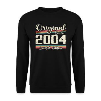 2004 Cadeau D’anniversaire Rétro Vintage 2004 - Sweat-shirt Unisexe - noir - Devant - Alina (178cm) & Michal (187cm)