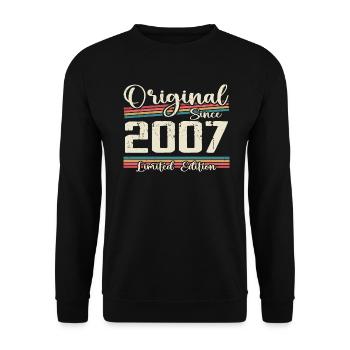 2007 Vintage Retro Geburtstagsgeschenk 2007 - Unisex Pullover - Schwarz - Vorne - Alina (178cm) & Michal (187cm)