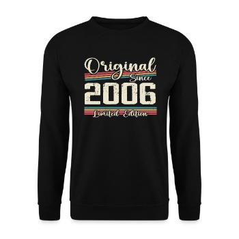 2006 Cadeau D’anniversaire Rétro Vintage 2006 - Sweat-shirt Unisexe - noir - Devant - Alina (178cm) & Michal (187cm)