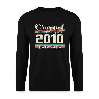 2010 Cadeau D’anniversaire Rétro Vintage 2010 - Sweat-shirt Unisexe - noir - Devant - Alina (178cm) & Michal (187cm)