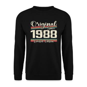1988 Cadeau D’anniversaire Rétro Vintage 1988 - Sweat-shirt Unisexe - noir - Devant - Alina (178cm) & Michal (187cm)