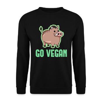 Wild boar design for proud vegans - Unisex Sweatshirt - black - Front - Alina (178cm) & Michal (187cm)