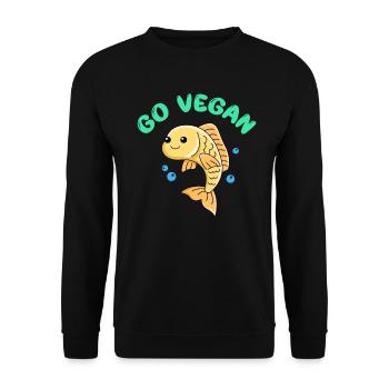 Conception de poisson pour les fiers végétaliens - Sweat-shirt Unisexe - noir - Devant - Alina (178cm) & Michal (187cm)