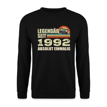 Legendary since 1992 - absolutely unique - Unisex Sweatshirt - black - Front - Alina (178cm) & Michal (187cm)
