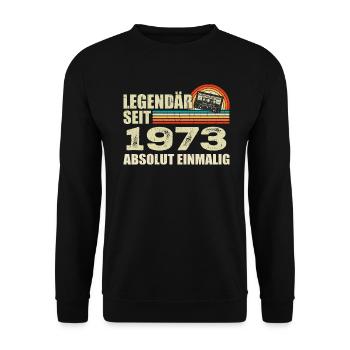 Légendaire depuis 1973 - absolument unique - Sweat-shirt Unisexe - noir - Devant - Alina (178cm) & Michal (187cm)