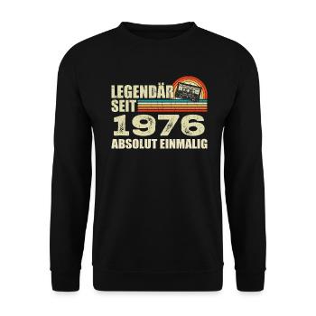 Légendaire depuis 1976 - absolument unique - Sweat-shirt Unisexe - noir - Devant - Alina (178cm) & Michal (187cm)