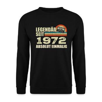 Légendaire depuis 1972 - absolument unique - Sweat-shirt Unisexe - noir - Devant - Alina (178cm) & Michal (187cm)
