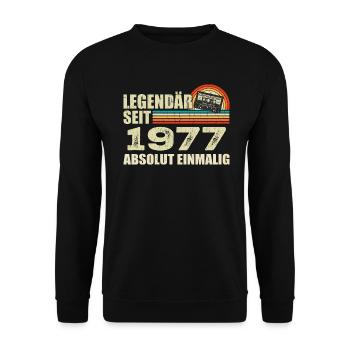 Légendaire depuis 1977 - absolument unique - Sweat-shirt Unisexe - noir - Devant - Alina (178cm) & Michal (187cm)