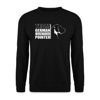 TEAM German Wirehaired Pointer Hunde Hund Wilsigns - Unisex Pullover - Schwarz - Vorne - Alina (178cm) & Michal (187cm)