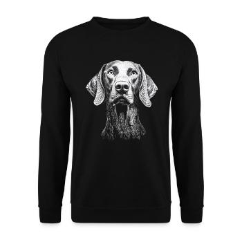 Weimaraner Portrait Hunting Dog Hunting Dogs Dogs - Unisex Sweatshirt - black - Front - Alina (178cm) & Michal (187cm)