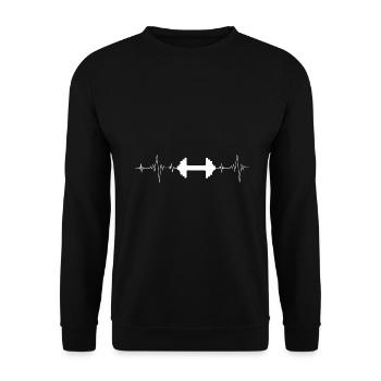 Lifeline dumbbell lifeline heartbeat sport - Unisex Sweatshirt - black - Front - Alina (178cm) & Michal (187cm)