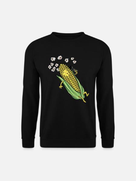 Lustiges Maiskorn T-Shirt Geschenk Witziges Essen - Unisex Pullover - Schwarz