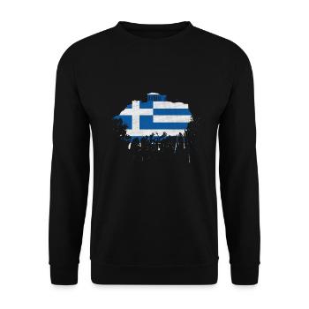 Athènes Skyline Grèce Drapeau drapeau Acropole - Sweat-shirt Unisexe - noir - Devant - Alina (178cm) & Michal (187cm)