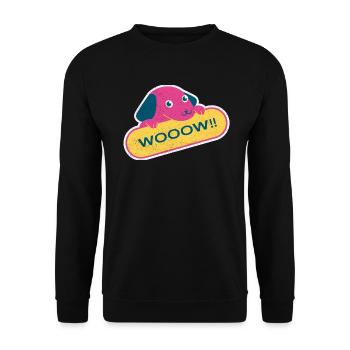 Dog wooow graphic - Unisex Sweatshirt - black - Front - Alina (178cm) & Michal (187cm)