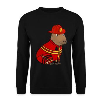 Pompier de Capybara - Sweat-shirt Unisexe - noir - Devant - Alina (178cm) & Michal (187cm)