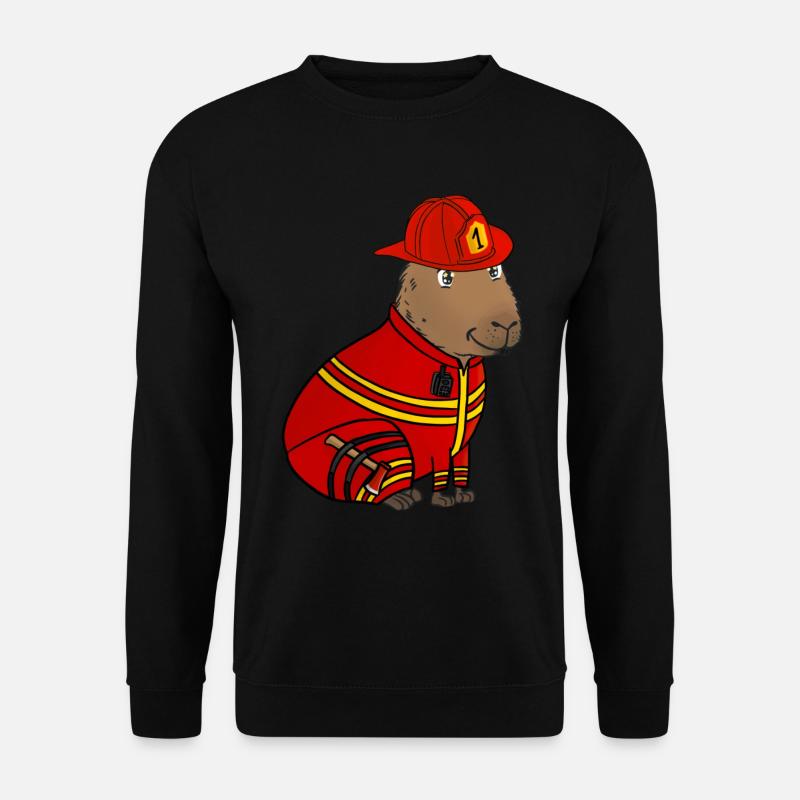 Capybara Firefighter - Unisex Sweatshirt - black